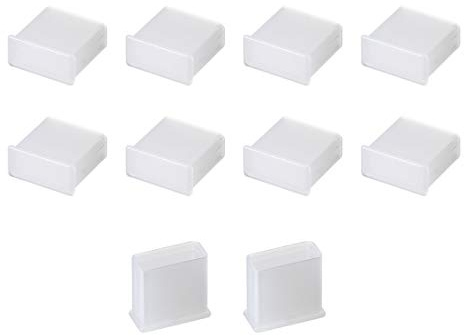 sourcing map 10pcs Plastic USB Cap Port Cover Anti Dust Protector 13mmx5mm for USB 2.0 Clear