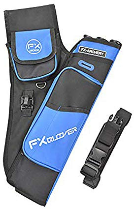 ZSHJGJR 3 Tube Hip Arrow Quiver Archery Arrow Holder Pouch Arrow Quiver Holder Back Waist Bag Canvas Quiver with Adjustable Belt for Hunting Shooting Carry (Blue)