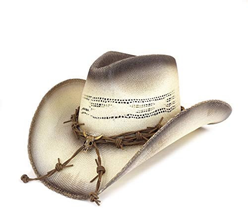 Westernwear-Shop Westernhut Strohhut Ghostrider - Sommerhut Sonnenhut Cowboyhut aus Stroh für Damen und Herren (XL)