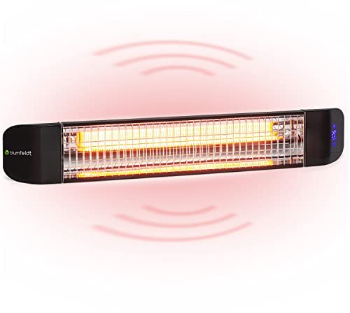 Klarstein Estufas Electricas Bajo Consumo Infrarrojos, Estufa Eléctrica de 2400W, App y WiFi, Temporizador, Pantalla LED, Calefaccion Electrica Bajo Consumo IP65, Radiador Electrico Jardín sin CO2