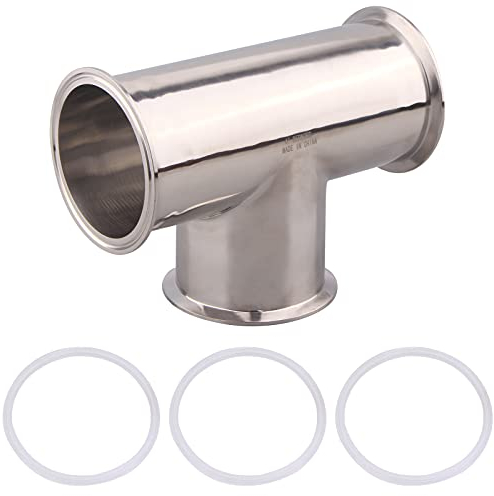 DERNORD 3-Wege-Edelstahl-Klemme, 304, mit 3 Silikon-Dichtungen, passend für 10,2 cm Tri-Klemme, 119 mm Rohraußen, Sanitärarmaturen