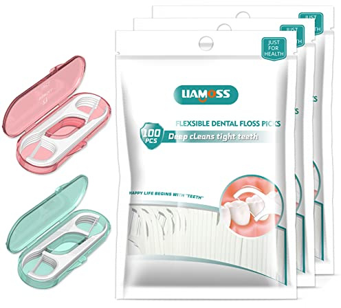 Dental Floss Picks of 320 Count Triple Clean Toothpicks Sticks,Work Smooth Perefct for Tight Teeth,Especially for Sweet Tooth,Helps Fight Dental Caries,Gum Health(3 Pack)