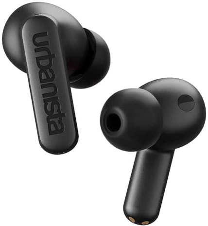 Urbanista Atlanta In Ear Kopfhörer Bluetooth Noise Cancelling, Hybrid ANC, Tiefe Bässe, spritzwassergeschützt, Multipoint Pairing Earbuds, Transparenzmodus, Ladecase kabellos, Mitternachtsschwarz