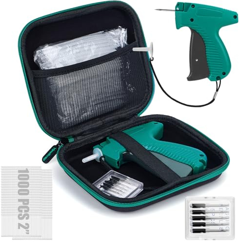 Tagging Gun for Clothing with Case, Standard Retail Price Tag Attacher Gun Kit for Clothes Labeler with 6 Needles, 1000pcs 2 Fasteners for Store Warehouse Consignment Yard Sale(Not Mini Stitch Gun)