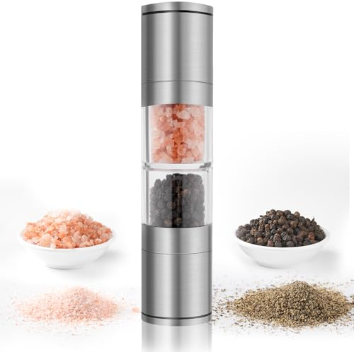 Moreau 2-In-1-Edelstahl-Salz- Und Pfeffermühle, Manuell Verstellbarer Salzstreuer Mit Verstellbarem Keramikmahlwerk Für Küchen, Restaurants, Außengrills Und Mehr.