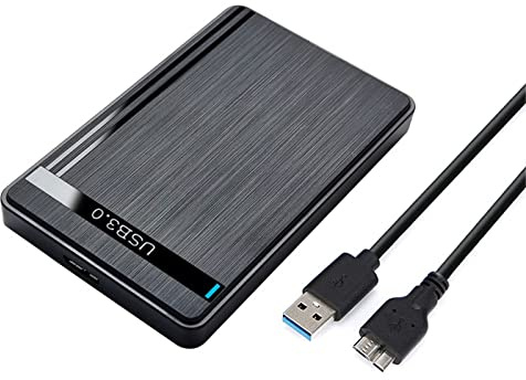 Ranuw 2.5 USB3.0 Sata HDD SSD Box Hard Disk Case- Enclosure 2.5 '' HDD Esterno Caso - Installazione senza attrezzi Cavo USB 2.5 HDD SSD Box USB3.0 a Sata Hard Disk SSD Case - Hard Disk Esterno -