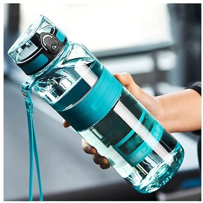 Water Bottle Exquisita tetera deportiva, botella de agua transparente con tapa abatible, jarra de agua grande for correr, ejercicio atlético, senderismo, taza deportiva Bidon Ciclismo ( Color : Green