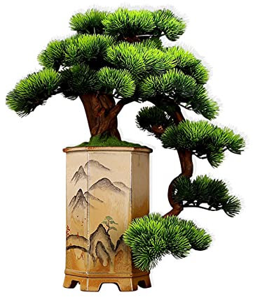 guiling-1986 Künstlicher Bonsai-Baum 22-Zoll-Fake-Bonsai-Baum im Topf, künstlicher Bonsai-Baum mit Löss-Keramiktopf, Heim- und Bürodekoration, Tisch, Schreibtisch Bonsai Kunstpflanze