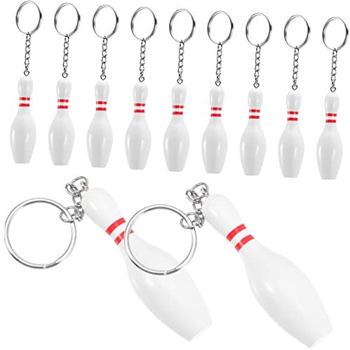ibasenice 10stücke Mini Bowling Schlüsselanhänger Aus Simulierte Bowling Keychain Mit Sportmotiven Dekorative Schlüsselringe Für Schlüssel Oder Tasche