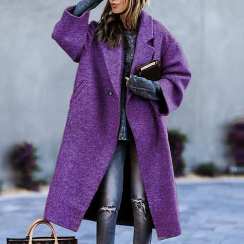 SPORTARC Elegante abrigo de forro polar de manga larga para mujer, ajuste holgado, ideal para otoño e invierno
