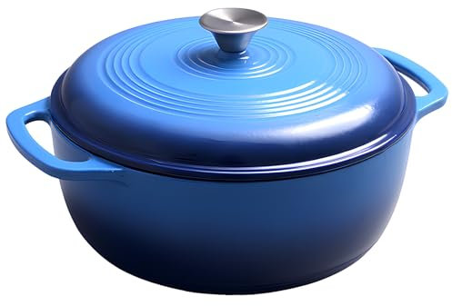 DYHQQ Horno Holandés De Hierro Fundido Esmaltado Horno Holandés Resistente con Tapa Y Asas Dobles Olla para Cocinar con Distribución Uniforme del Calor Olla Antiadherente Ideal para Estofar