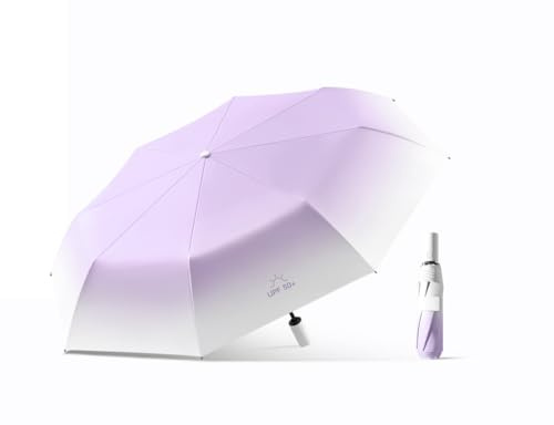 erised's bifrost Kompakt, Faltender Reise Regenschirm, Umbrella，Automatisches Öffnen und Schließen, UV-Schutz, 8 Rippen, Leicht, für Sonne und Regen, Kleine Handtasche, für Damen und Kinder