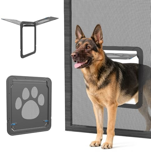 Namsan - Lembo per zanzariera per animali domestici con lembo magnetico per cani per porta zanzariera, porta per animali domestici con chiusura a chiave per cani