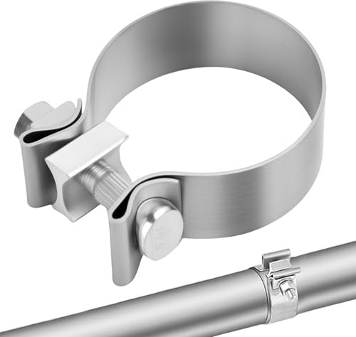 LPZMPZ Auspuffschelle ø63-67mm Edelstahl Universal Rohrverbinder | Schelle Auspuff, Exhaust Pipe Clamp, Schellen Rohrbügelschelle Abgasschelle Verbindungsschelle Breitbandschelle