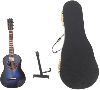 1 Set Miniatura Chitarra Legno con Decorazione per Casa e Strumento Musicale da Collezione per Esposizione