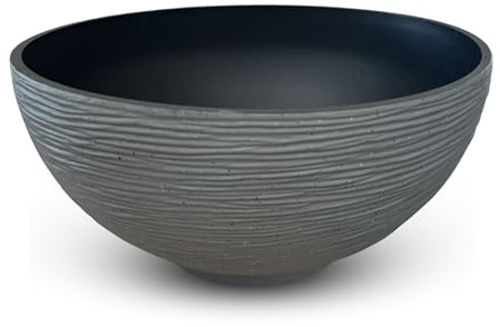 matches21 HOME & HOBBY Grand bac à plantes pour l'extérieur, 45 x 23 cm, aspect pierre, gris, comme bac à fleurs résistant aux intempéries