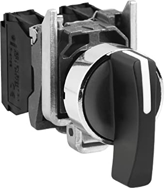 Schneider Electric - Harmony XB4 - bouton tournant à crosse - Ø22-3 pos rap C - noir - 2F - vis étr - XB4BJ53