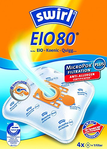 2 Pakete Swirl Staubsaugerbeutel EIO80 / EIO 80 MicroPor Plus AirSpace für EIO , Alaska, Hanseatic