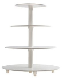 Tortenständer/Etagere mit Schrauben, 4 Ebenen, Kunststoff, Weiß