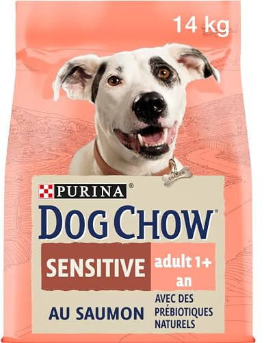 DOG CHOW Chien Sensitive Croquettes avec du Saumon pour Chien Adulte 14 kg