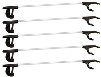 BigDean 5er Set Greifzange 76 cm lang mit magnetischer Spitze + rutschfestem Griff - Als Hand-Verlängerung und Hilfe beim Aufheben - Auch ideal für Senioren und Invaliden