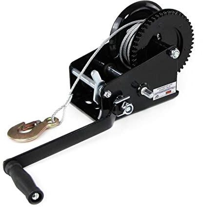 Handseilwinde Seilwinde 1500kg Bootswinde 10 Meter Handwinde Hand Winch für Anhänger Pkw Wohnwagen Handwinde Bootswinde Forstseilwinde Winde Stahlseil