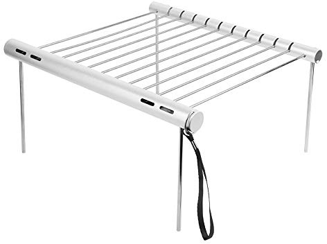 OUKENS Griglia a Carbone Portatile, griglia Piccola in Acciaio Inox Griglia a Carbone Griglia per Barbecue Griglia Pieghevole Portatile per Picnic in Cucina all'aperto