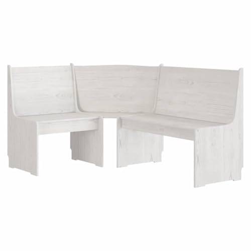 vidaXL Panca Angolare 151 cm in Pino Massello Bianco