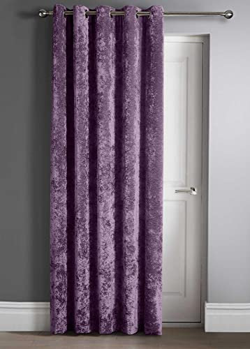 Intimates Luxury Thermal Crushed Velvet Ringtop Door Panel Curtain (Mauve, 46 Wide x 84 Drop Door Panel)