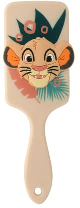 DISNEY ANIMALS - Cepillo desenredante 3D Simba El Rey León - Todo tipo de cabello - Desenredado suave - Mango antideslizante - Accesorio de viaje - Producto oficial Disney