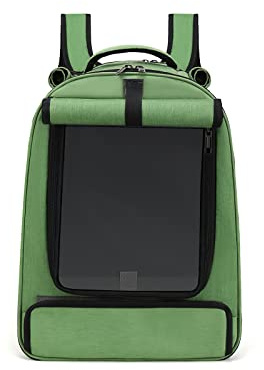 Galatée Katzen-Rucksackträger, Fluggesellschaft Genehmigt, Atmungsaktiv Und Bequem, Tragbarer Rucksack Für Katze Kleiner Hund, Haustier -Rucksack Für Reisen, Wandern Und Nutzung Im Freien(Grün)