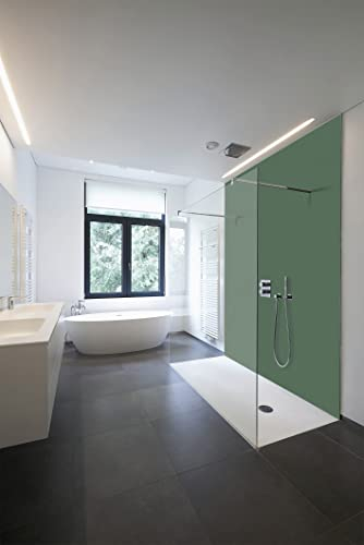 WALLando Panneau mural de douche (Amazone vert/250x100 cm) – Panneau en PVC facile à installer & résistant à l'humidité – Revêtement mural premium – Fabriqué en Allemagne