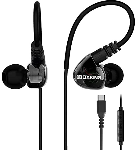 Écouteurs Intra-Auriculaires USB C pour la Course à Pied, Le Sport, Type C, avec Basses améliorées, écouteurs stéréo avec Microphone et télécommande pour la Course à Pied, Le Jogging