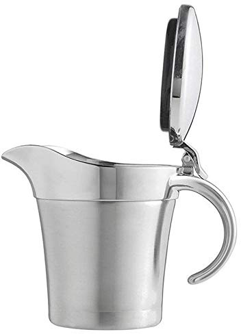 Stainless Steel Gravy Boats Sauce Boat Jar 450Ml with Lid Double Wall Thermal Insulation Stainless Steel Double Insulated Gravy Boat/Sauce (Size : 450ml)