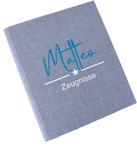 personalisierte Zeugnismappe | Stern mit Namen des Kindes | Ringbuchordner A4 | Geschenkidee zum Schulstart Einschulung Geschenk Mädchen und Jungen | Einschulungsgeschenk | Schultüte Inhalt