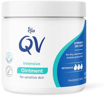 QV Intensive Ointment (450g) Soothing Moisturiser for Extremely Dry and Sensitive Skin, Rich Intensive Balm, Fragrance Free, Noncomedogenic, Sting Free Skin Care for Eczema, Psoriasis, Dermatitis