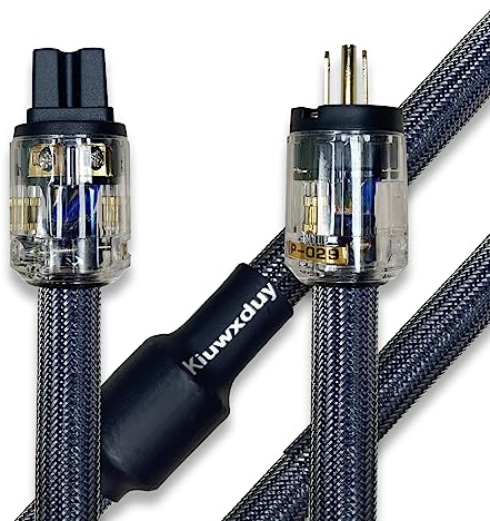 Kiuwxduy 10 Awg Hi-End HiFi Audio Universal AC Power Cable Power Cord US Plug-10FT(3m)