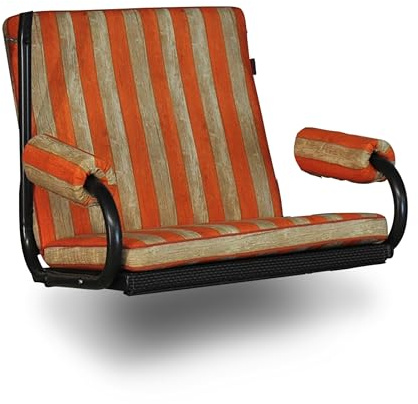 ANGERER Hollywoodschaukel Auflage 1-Sitzer Royal Terra-beige gestreift | passend für viele 1-Sitzer Hollywoodschaukeln, Schaukelauflage mit Reißverschluss, abziehbar & waschbar, Made in Germany