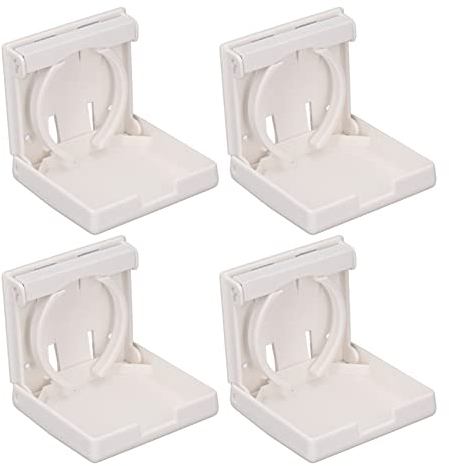 Porte-gobelet Réglable en Plastique ABS Support de Verre de Voiture Pliable Paquet de 4 Porte-gobelet de Bateau de Voiture de Camion Peu Encombrant (Blanc)