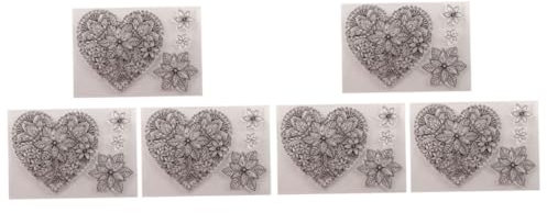 EXCEART 6stücke Herzdesign Stempel Transparente Siegelstempel Für Scrapbooking Fotoalben Und Tagebuch Dekoration Wiederverwendbar Und Selbsthaftend