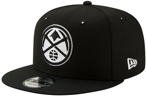 New Era NBA 9FIFTY Schwarz Weiß Verstellbare Snapback Hat Cap Einheitsgröße, Denver Nuggets - Schwarz, Einheitsgröße