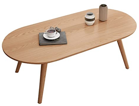 Table basse ovale japonaise en bois massif - Multifonctionnelle - Petite table de salle à manger familiale et salon - Pour chambre à coucher et loisirs - Meubles modernes