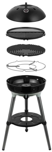 CADAC Carri Chef 40 BBQ / Grill2Braai Combo 30mBar - Comprend un support | de poêle, un barbecue, un Grill2Braai, un couvercle avec thermomètre et un sac de transport pratique - Noir - Vert - Barbecue