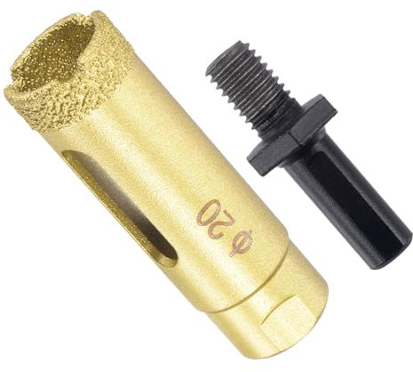 CoCud Diamond Drill Bits Set, 20mm Cutting Diameter, Brazed Diamond Core Drill Bits with M10 Arbor Adapter - (Applications: for Tile Ceramic Marble Stone Glass)