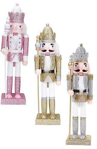 IMIKEYA 3pièces Casse-Noisette De Noël Bois Figurine Soldat Décoration Intérieure Artisanat De Noël Ornement De Fête Décoration De Bureau