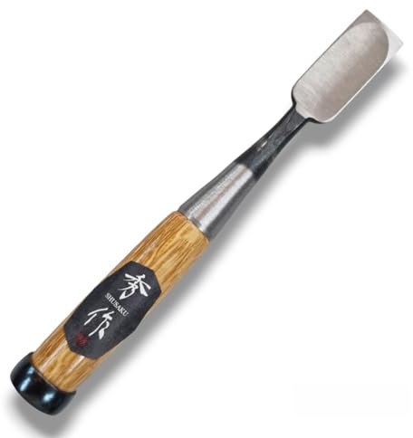 Tyzack Shusaku Oire Japanese Chisel 21mm Red Oak Handle White Paper Steel Bevel Blade