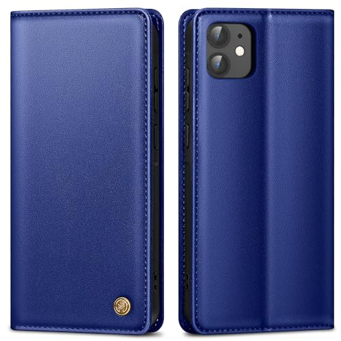 AIMOYU Handyhülle für iPhone 12 Hülle,Premium Lederhülle Schutzhülle Tasche für iPhone 12 Pro Hülle Wallet Kartenfach Standfunktion Klappbar Flip Case für iPhone 12/12 Pro Hülle,Königsblau
