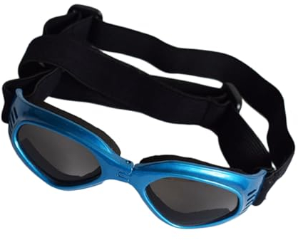 BESPORTBLE Sonnenbrillen Für Haustiere Verstellbare Riemen Blauer Rahmen Schutz Vor Uv-Strahlung Wind Und Schmutz Belüftetes Design Für Hunde Und Katzen