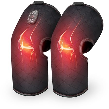 COMFIER Heated Knee Massager with Vibration, Adjustable Heating Knee Wrap for Legs and Knees, 3 Comfort Modes, Home Office Daily Use, Gift for Men and Women