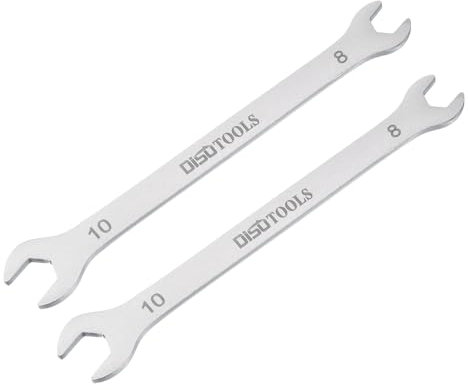 sourcing map 2 chiavi sottili con estremità aperta, 8 mm x 10 mm, in acciaio inox 3cr13, cromate, a doppia estremità, per manutenzione domestica e riparazioni generali